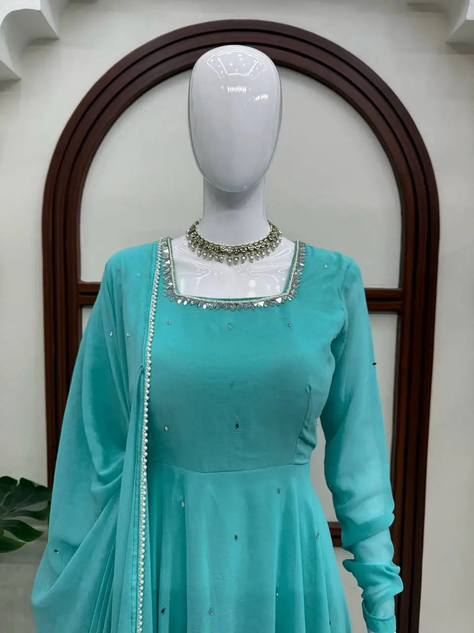 Handworked Georgette Anarkali Set