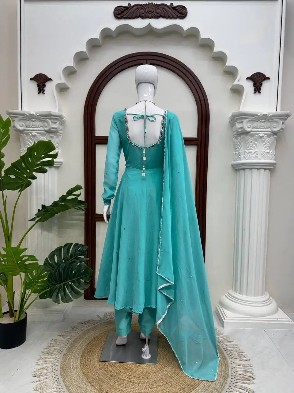 Handworked Georgette Anarkali Set
