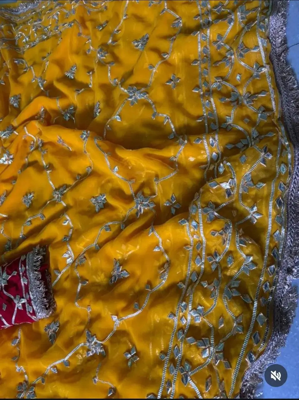 Handworked Gota Patti Georgette Saree with Sequence Lace Border