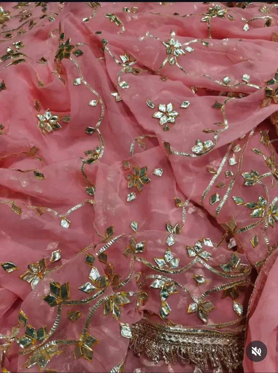 Handworked Gota Patti Georgette Saree with Sequence Lace Border