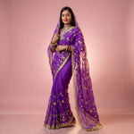 Handworked Gota Patti Georgette Saree with Sequence Lace Border