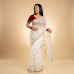 Handworked Gota Patti Georgette Saree with Sequence Lace Border