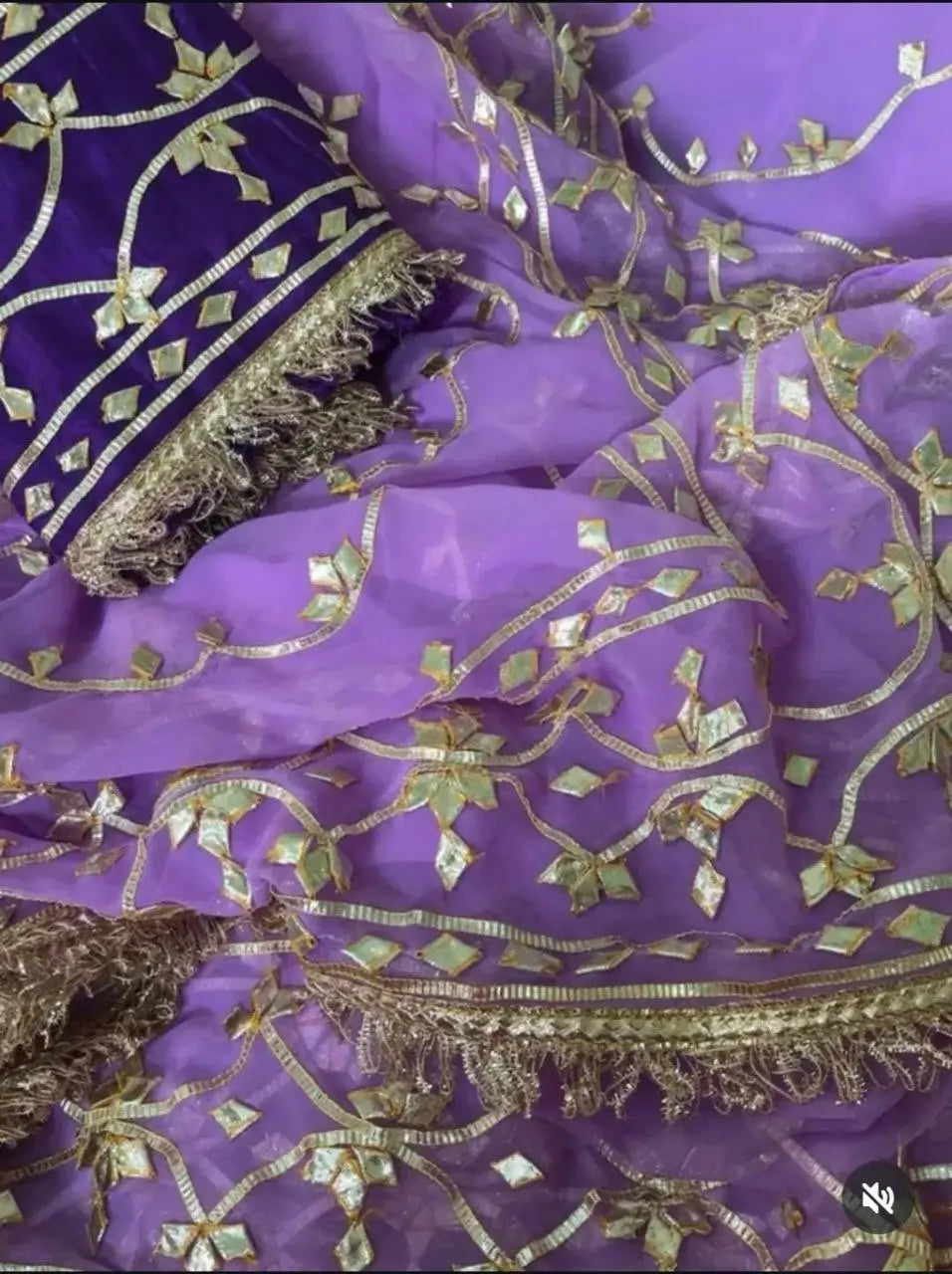Handworked Gota Patti Georgette Saree with Sequence Lace Border