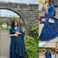 Handworked Space Silk Anarkali Set with Dupatta
