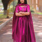 Handworked Space Silk Anarkali Set with Dupatta