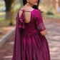 Handworked Space Silk Anarkali Set with Dupatta