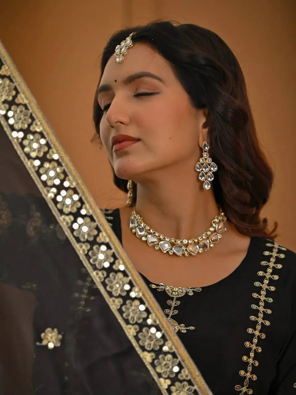 Heavy Chinnon Silk Embroidered Lehenga Set