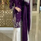 Heavy Chinon Silk Embroidered Kurta with Palazzo & Dupatta – Festive & Wedding Wear