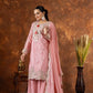 Heavy Chinon Silk Embroidered Palazzo Set with Dupatta