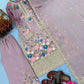 Heavy Chinon Silk Embroidered Palazzo Suit Set with Diamond Hand Work