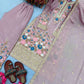 Heavy Chinon Silk Embroidered Palazzo Suit Set with Diamond Hand Work
