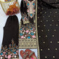 Heavy Chinon Silk Embroidered Palazzo Suit Set with Diamond Hand Work