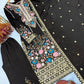 Heavy Chinon Silk Embroidered Palazzo Suit Set with Diamond Hand Work