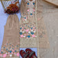Heavy Chinon Silk Embroidered Palazzo Suit Set with Diamond Hand Work