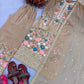 Heavy Chinon Silk Embroidered Palazzo Suit Set with Diamond Hand Work