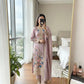 Heavy Chinon Silk Embroidered Palazzo Suit Set with Diamond Hand Work