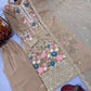 Heavy Chinon Silk Embroidered Palazzo Suit Set with Diamond Hand Work
