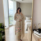 Heavy Chinon Silk Embroidered Palazzo Suit Set with Diamond Hand Work