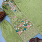 Heavy Chinon Silk Embroidered Palazzo Suit Set with Diamond Hand Work