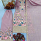 Heavy Chinon Silk Embroidered Palazzo Suit Set with Diamond Hand Work