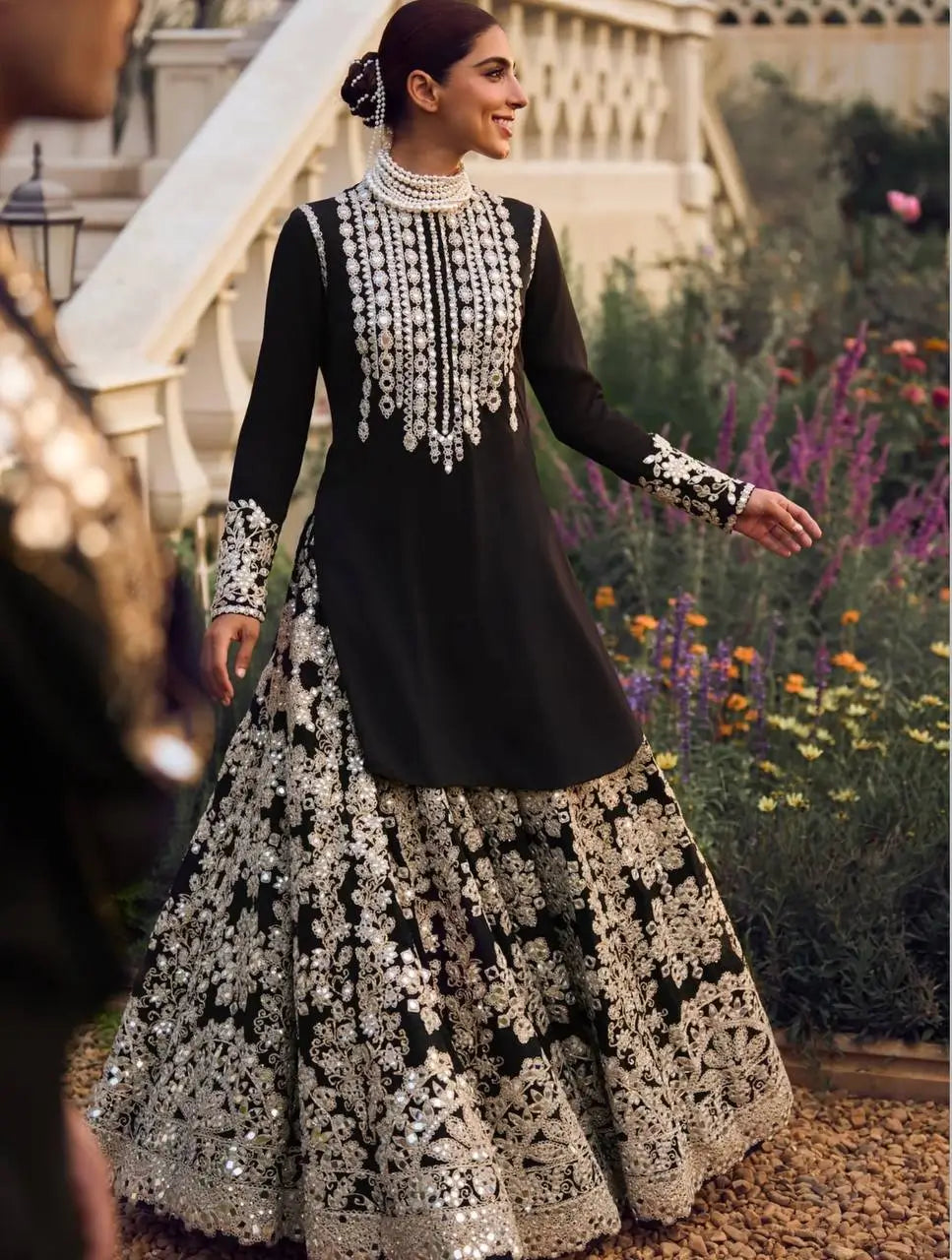 Heavy Embroidered Chinon Lehenga Set