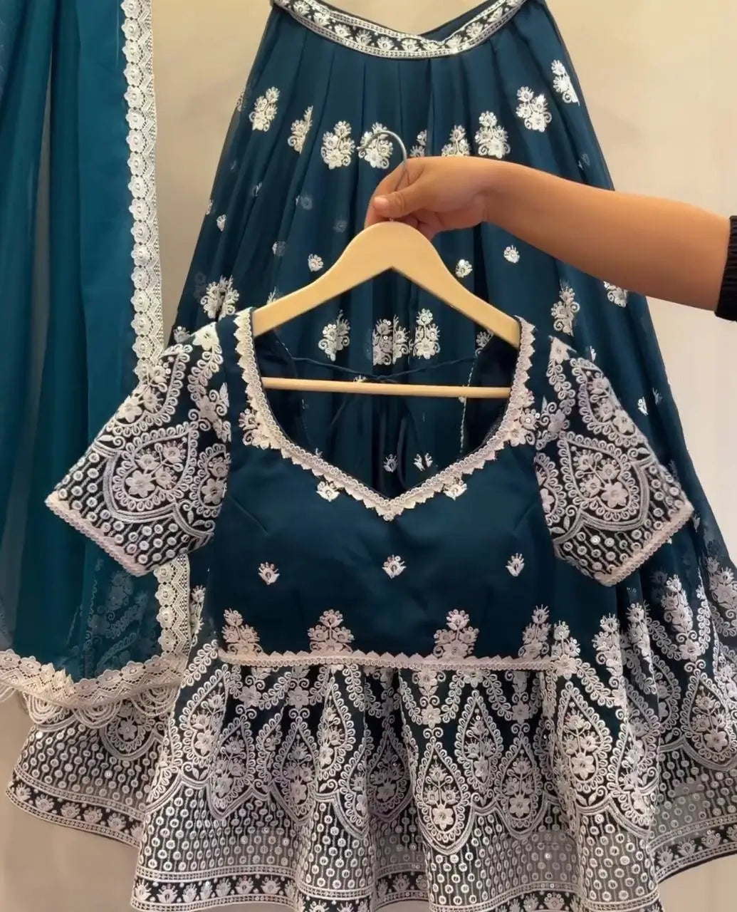 Heavy Embroidered Georgette Lehenga Choli Set