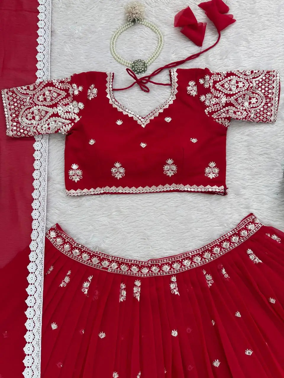 Heavy Embroidered Georgette Lehenga Choli Set