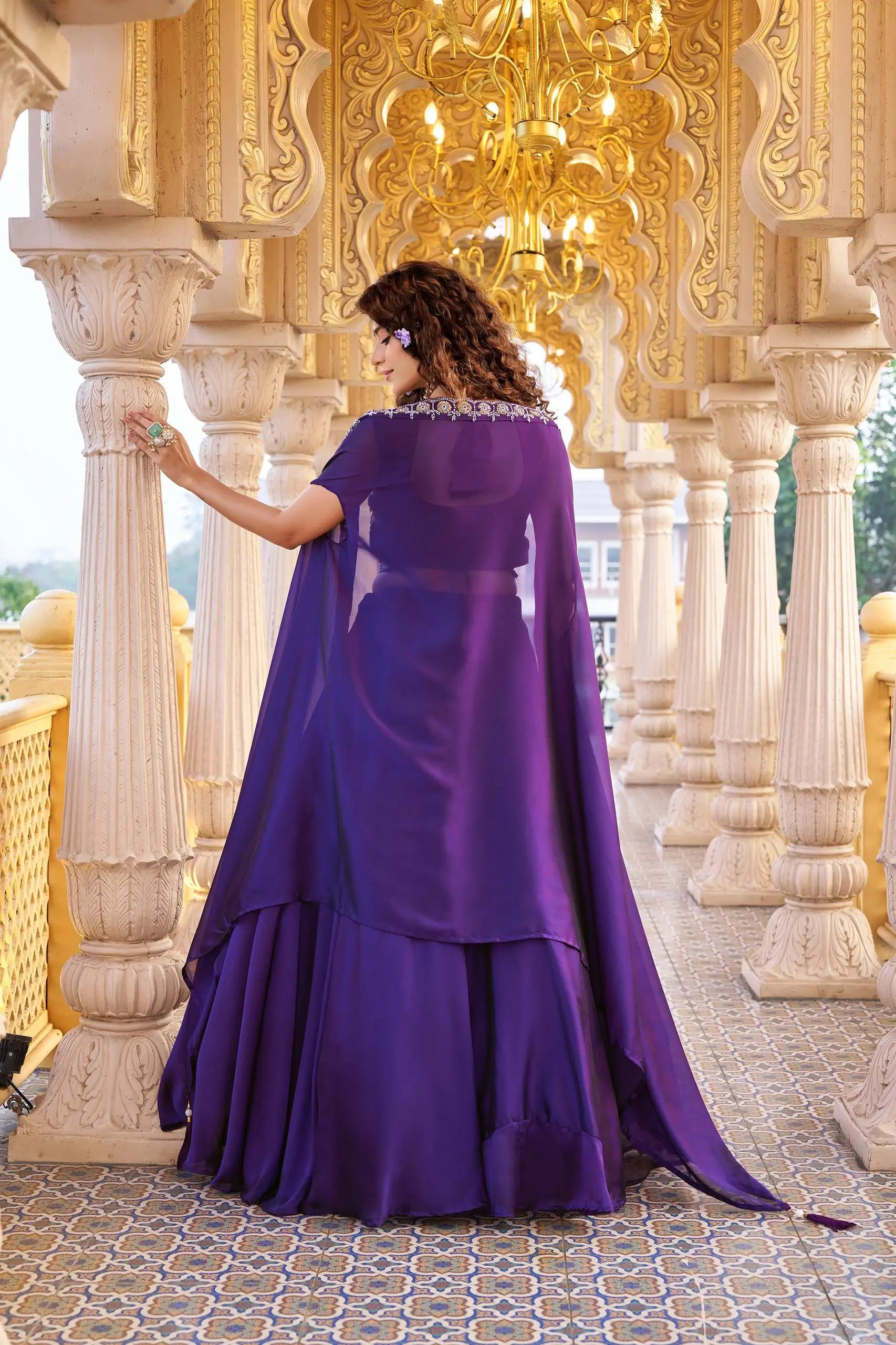 Heavy Embroidered Rangoli Silk Lehenga Set with 9 Meter Flair