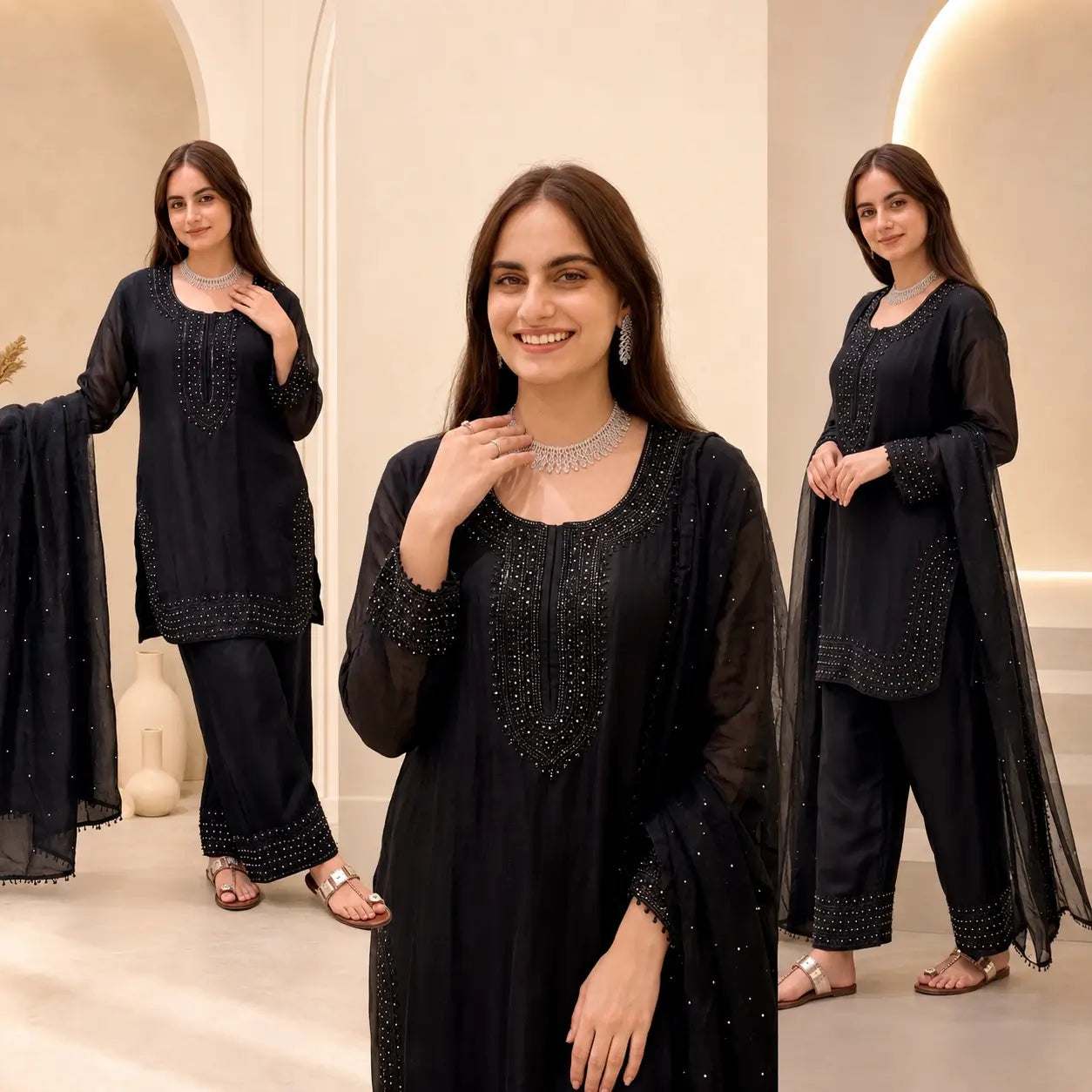 Heavy Fandy Silk Embroidered Pant Suit for Festive and Party Occasions