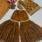 Heavy Fandy Silk Embroidered Top Sharara Palazzo Set with Dupatta