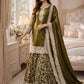 Heavy Fandy Silk Embroidered Top Sharara Palazzo Set with Dupatta