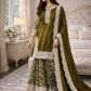 Heavy Fandy Silk Embroidered Top Sharara Palazzo Set with Dupatta