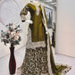 Heavy Fandy Silk Embroidered Top Sharara Palazzo Set with Dupatta