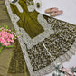 Heavy Fandy Silk Embroidered Top Sharara Palazzo Set with Dupatta
