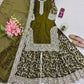 Heavy Fandy Silk Embroidered Top Sharara Palazzo Set with Dupatta