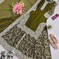 Heavy Fandy Silk Embroidered Top Sharara Palazzo Set with Dupatta