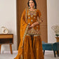 Heavy Fandy Silk Embroidered Top Sharara Palazzo Set with Dupatta