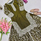 Heavy Fandy Silk Embroidered Top Sharara Palazzo Set with Dupatta