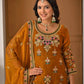 Heavy Fandy Silk Embroidered Top Sharara Palazzo Set with Dupatta