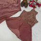 Heavy Fandy Silk Full Neck Top with Sharara Palazzo Set for special occasions