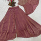 Heavy Fandy Silk Full Neck Top with Sharara Palazzo Set for special occasions