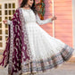 Heavy Faux Georgette Embroidered Anarkali Gown Set with Dupatta
