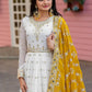 Heavy Faux Georgette Embroidered Anarkali Gown Set with Dupatta