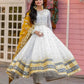 Heavy Faux Georgette Embroidered Anarkali Gown Set with Dupatta