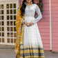 Heavy Faux Georgette Embroidered Anarkali Gown Set with Dupatta