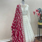 Heavy Faux Georgette Embroidered Anarkali Gown with Dupatta & Bottom