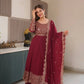 Heavy Faux Georgette Embroidered Gown Sharara Set with Dupatta
