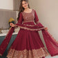 Heavy Faux Georgette Embroidered Gown Sharara Set with Dupatta