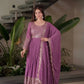 Heavy Faux Georgette Embroidered Gown Sharara Set with Dupatta