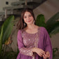 Heavy Faux Georgette Embroidered Gown Sharara Set with Dupatta